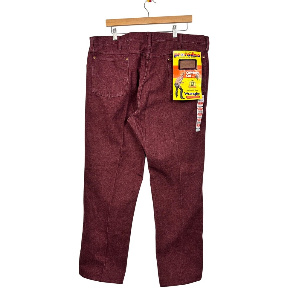 Wrangler Cowboy Cut Jeans Mens 40x30 Burgundy Made in USA 13MWZ New With Tags - Picture 4 of 9